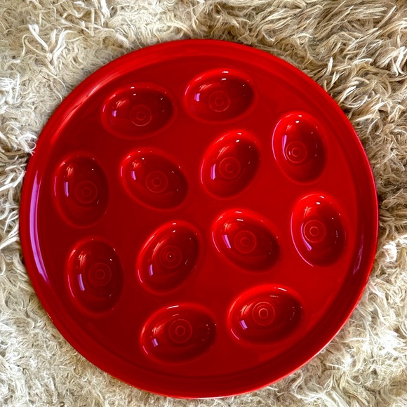Fiestaware 11 1/4” Deviled Egg Tray Scarlet - Picture 2 of 4